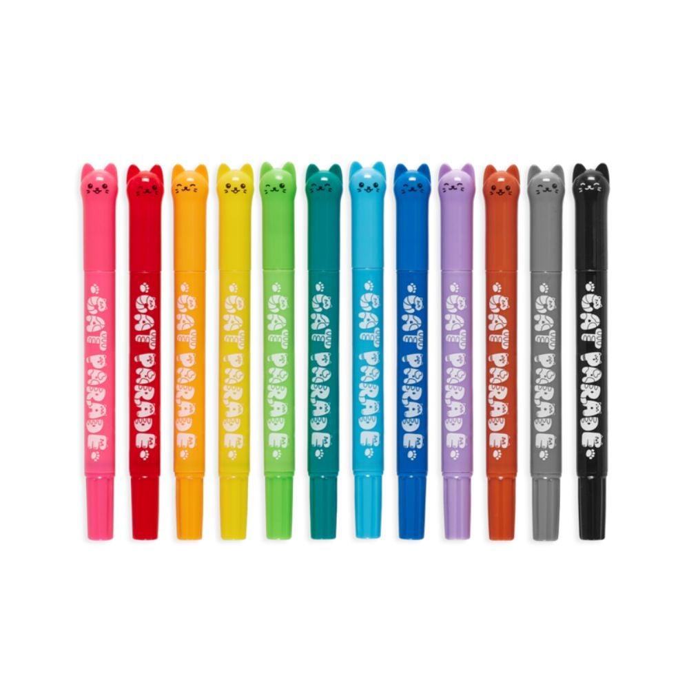 Creioane acuarele cu gel Ooly, Cat parade, 12 culori