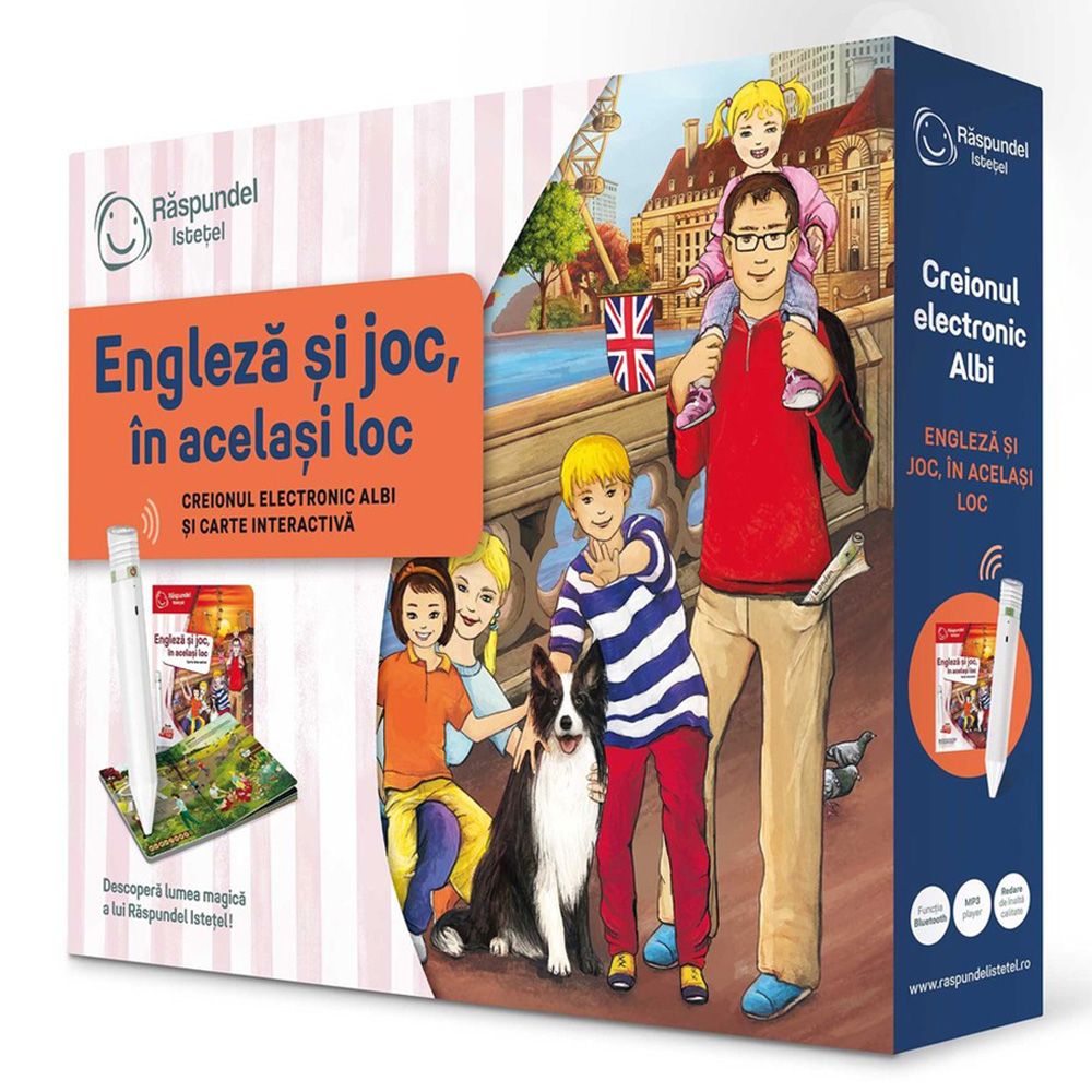 Carte interactiva si creion, Raspundel Istetel, Engleza si joc, in acelasi loc