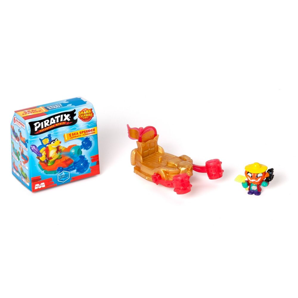 Set figurina cu barca, Piratix, Shark Treasure, Sea Speeders