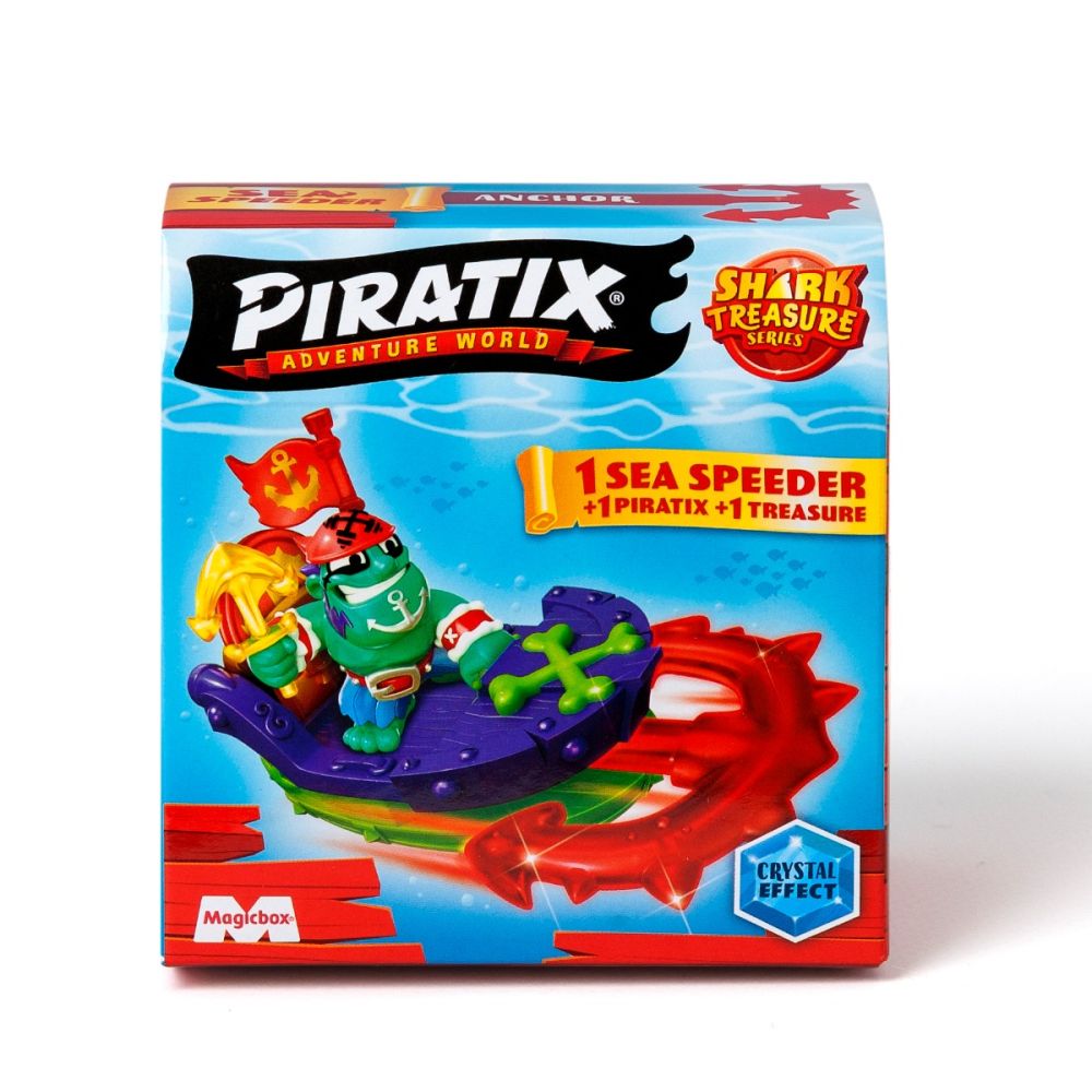 Set figurina cu barca, Piratix, Shark Treasure, Sea Speeders