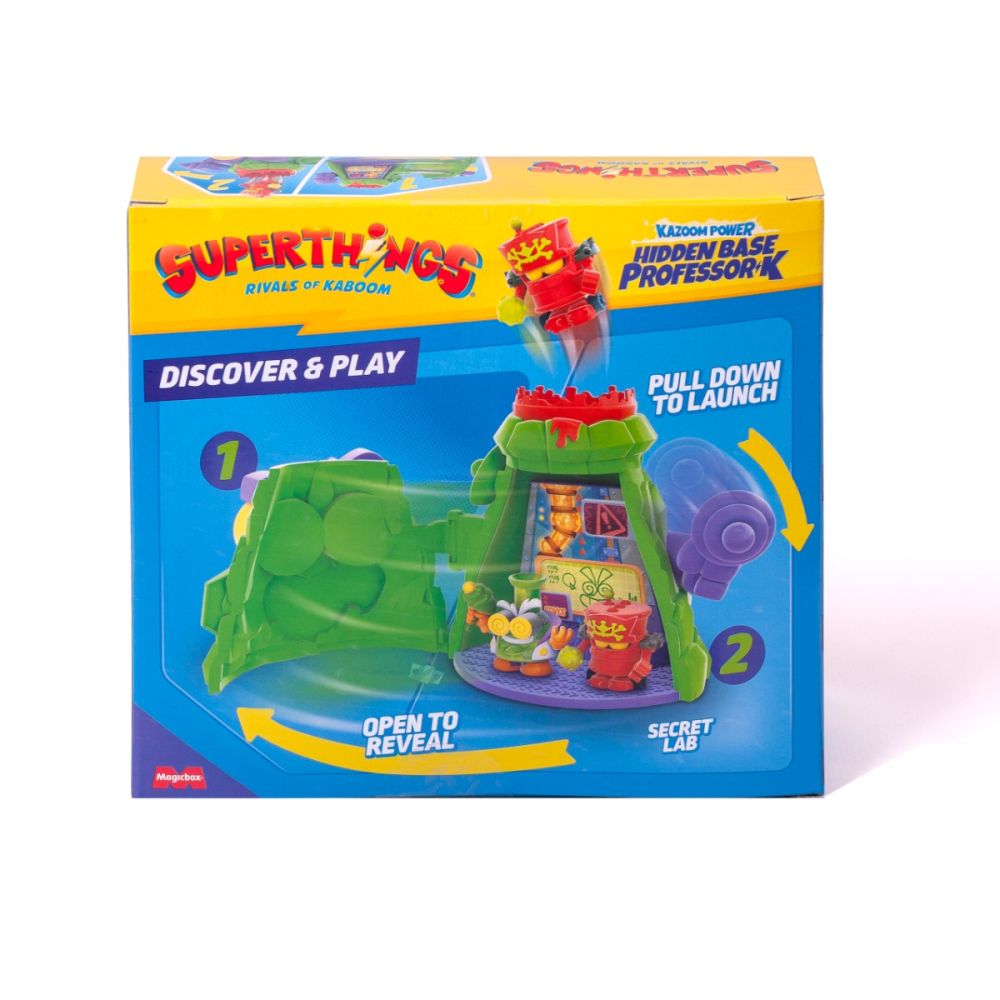 Set de joaca cu figurine Superthings, Kazoom Power, Baza ascunsa Profesor K