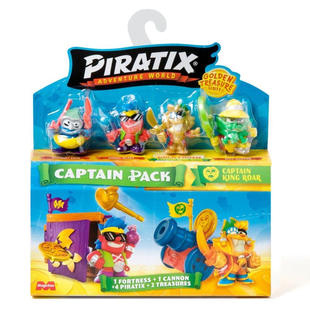 Set 4 figurine, Piratix, Golden Treasure, Captain King Roar | Noriel