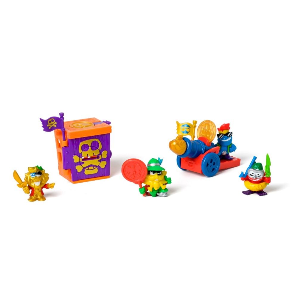 Set 4 figurine, Piratix, Golden Treasure, Captain King Roar | Noriel