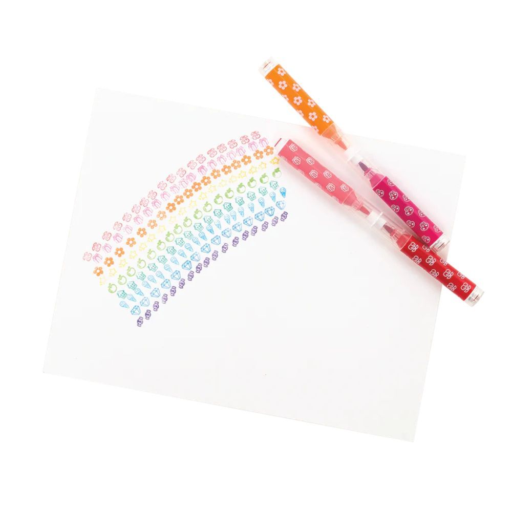 Carioci lavabile duble cu stampile Ooly stampables, 18 buc
