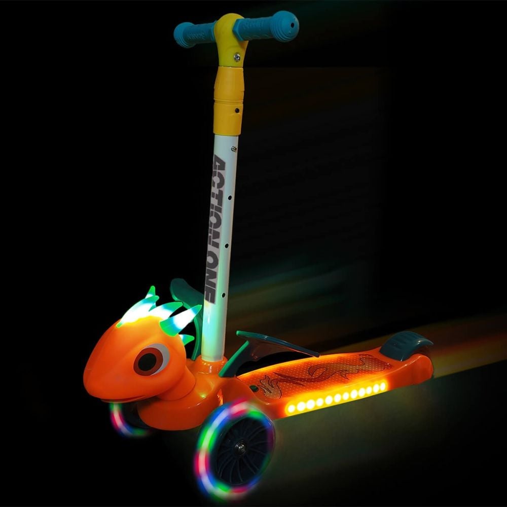 Trotineta cu roti luminoase Flying Dragon, Action One, Orange