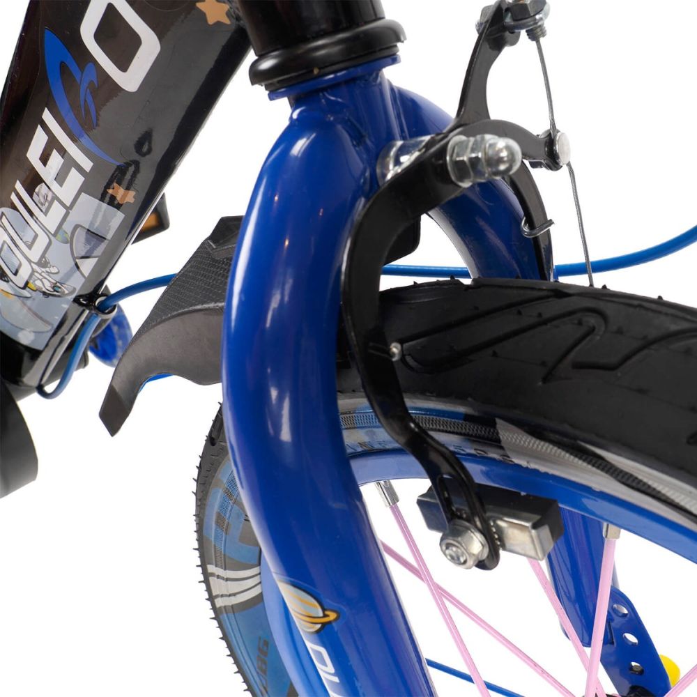 Bicicleta copii 5-7 ani, cu roti ajutatoare, Action One Genesis, 16 inch, Albastru