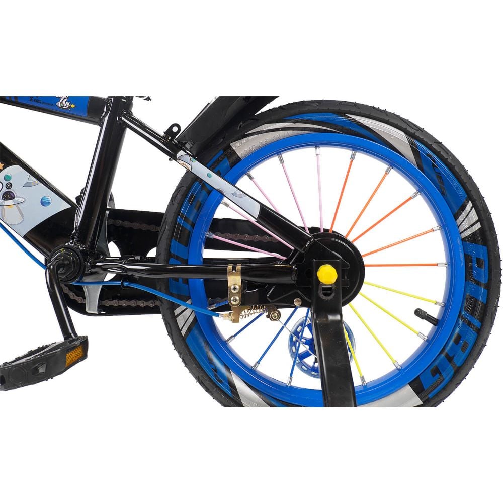 Bicicleta copii 5-7 ani, cu roti ajutatoare, Action One Genesis, 16 inch, Albastru