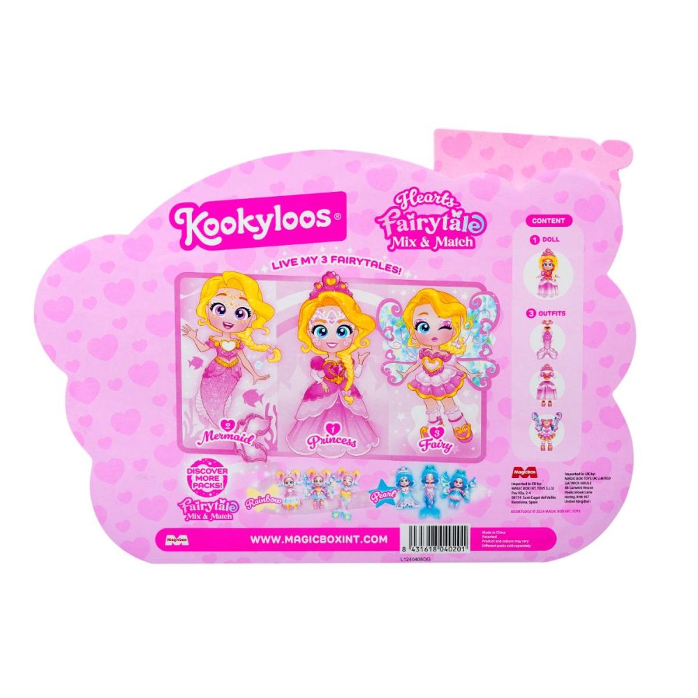Set de joaca cu papusa Kookyloos, Fairytale Mix&Match, Hearts