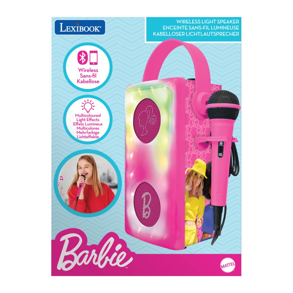 Boxa wireless cu microfon si lumini, Lexibook, Barbie