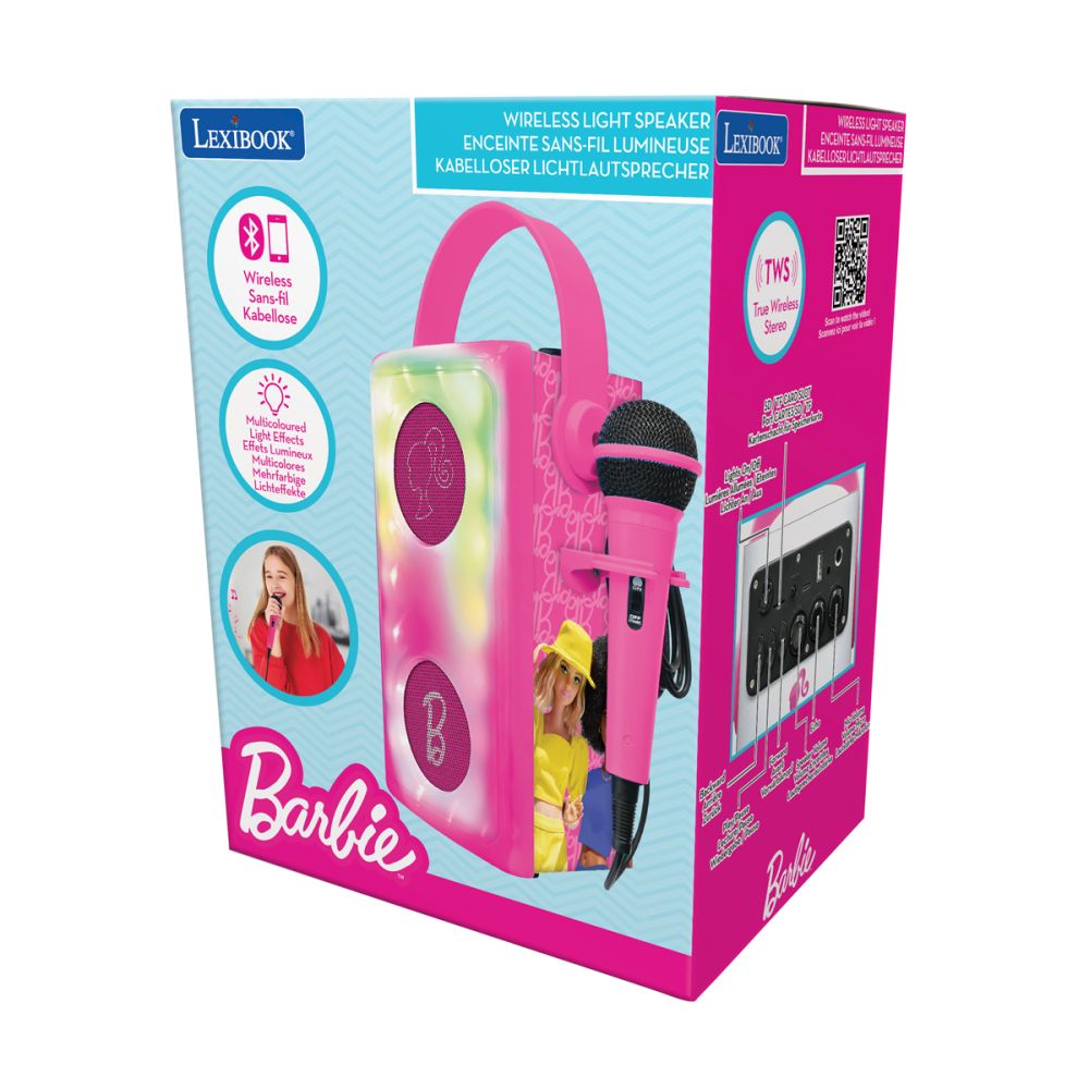Boxa wireless cu microfon si lumini, Lexibook, Barbie