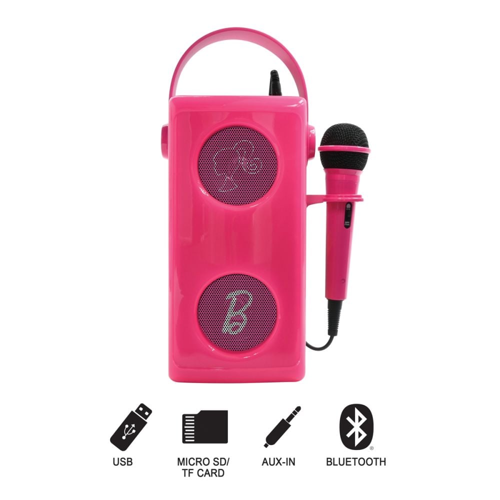 Boxa wireless cu microfon si lumini, Lexibook, Barbie