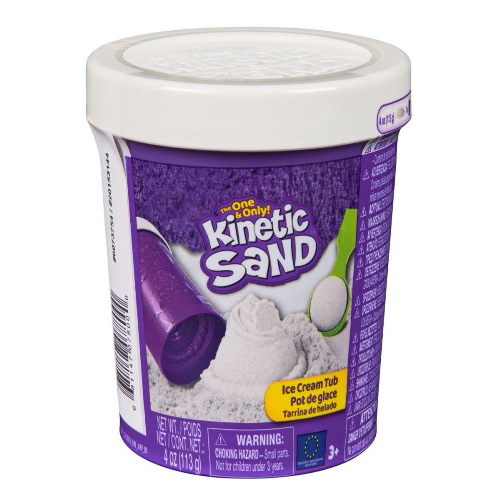 Set de joaca cu nisip, Kinetic Sand, Ice Cream Tub, Alb, 20150922
