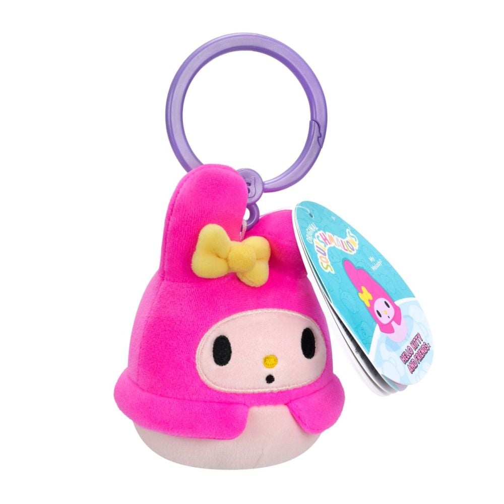 Breloc de plus, Squishmallows, Hello Kitty, 9 cm