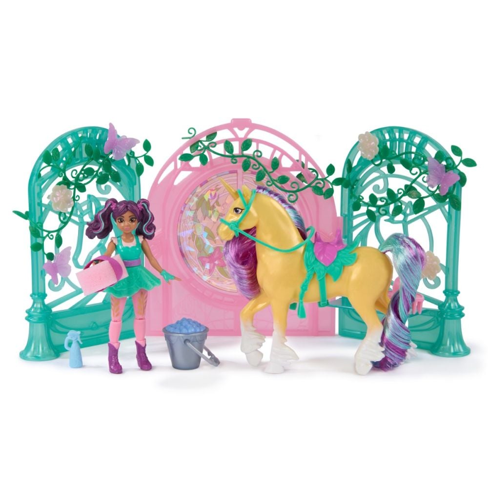 Set papusa Ava si unicornul Leaf, Unicorn Academy, 6072051