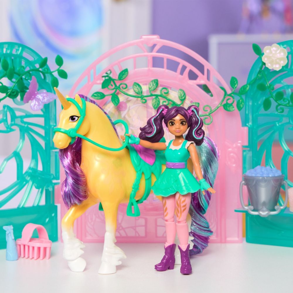 Set papusa Ava si unicornul Leaf, Unicorn Academy, 6072051