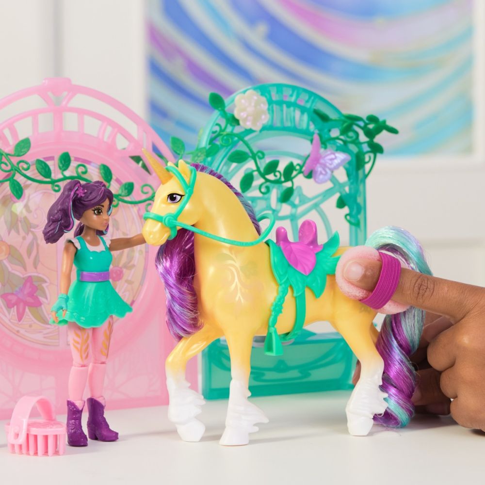 Set papusa Ava si unicornul Leaf, Unicorn Academy, 6072051