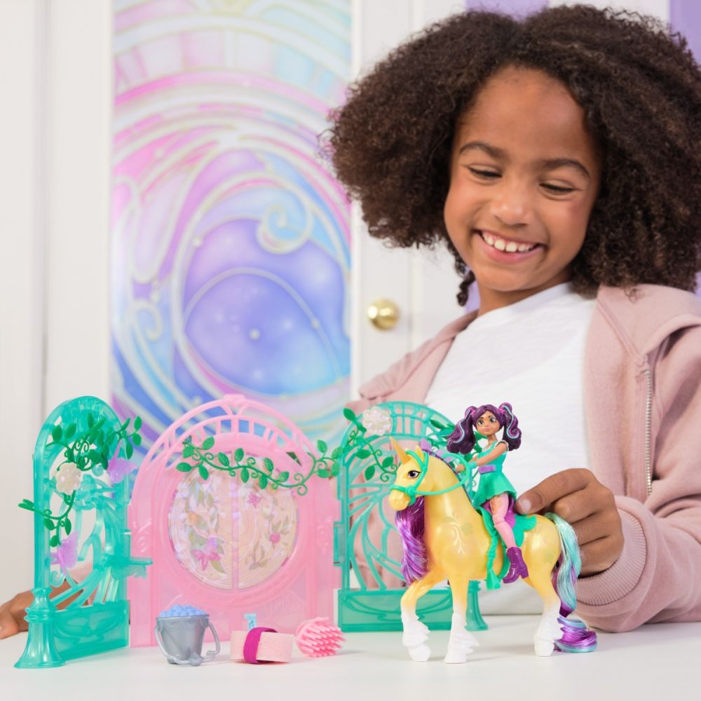 Set papusa Ava si unicornul Leaf, Unicorn Academy, 6072051