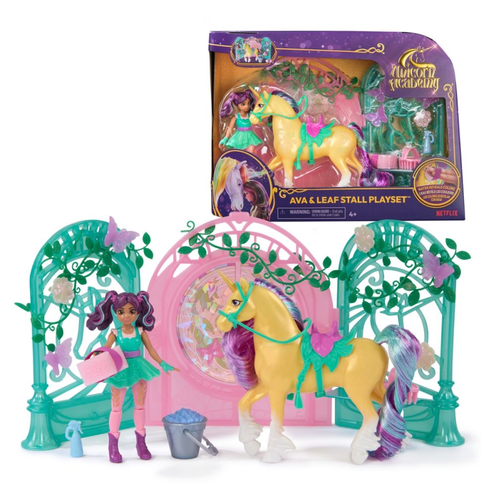 Set papusa Ava si unicornul Leaf, Unicorn Academy, 6072051