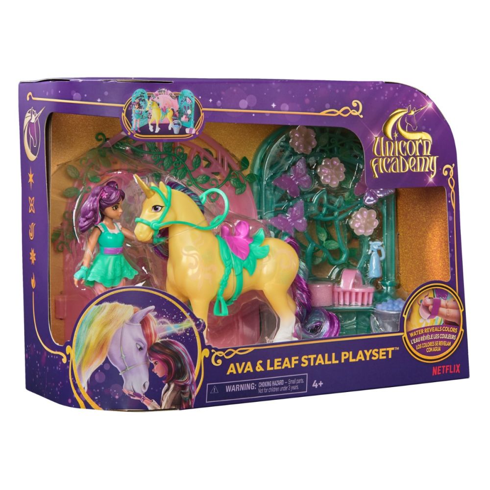 Set papusa Ava si unicornul Leaf, Unicorn Academy, 6072051