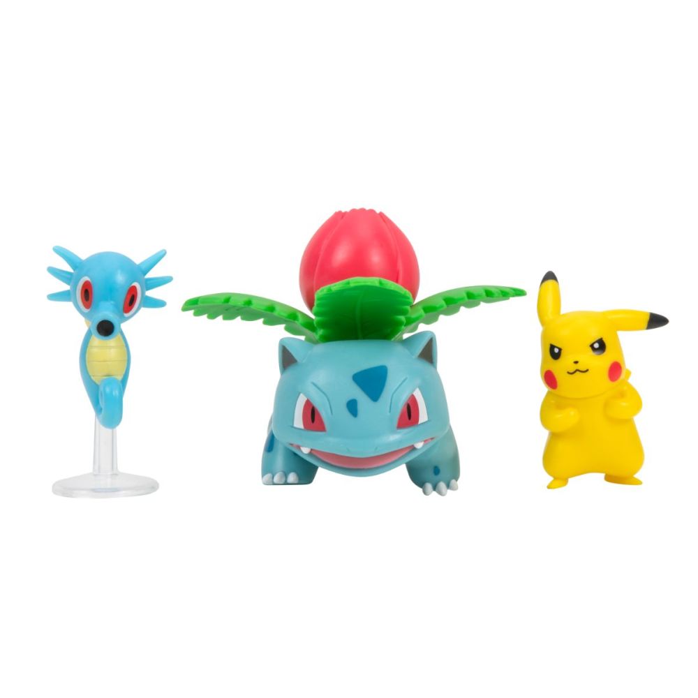 Set 3 figurine de actiune, Pokemon, Horsea, Ivysaur, Pikachu