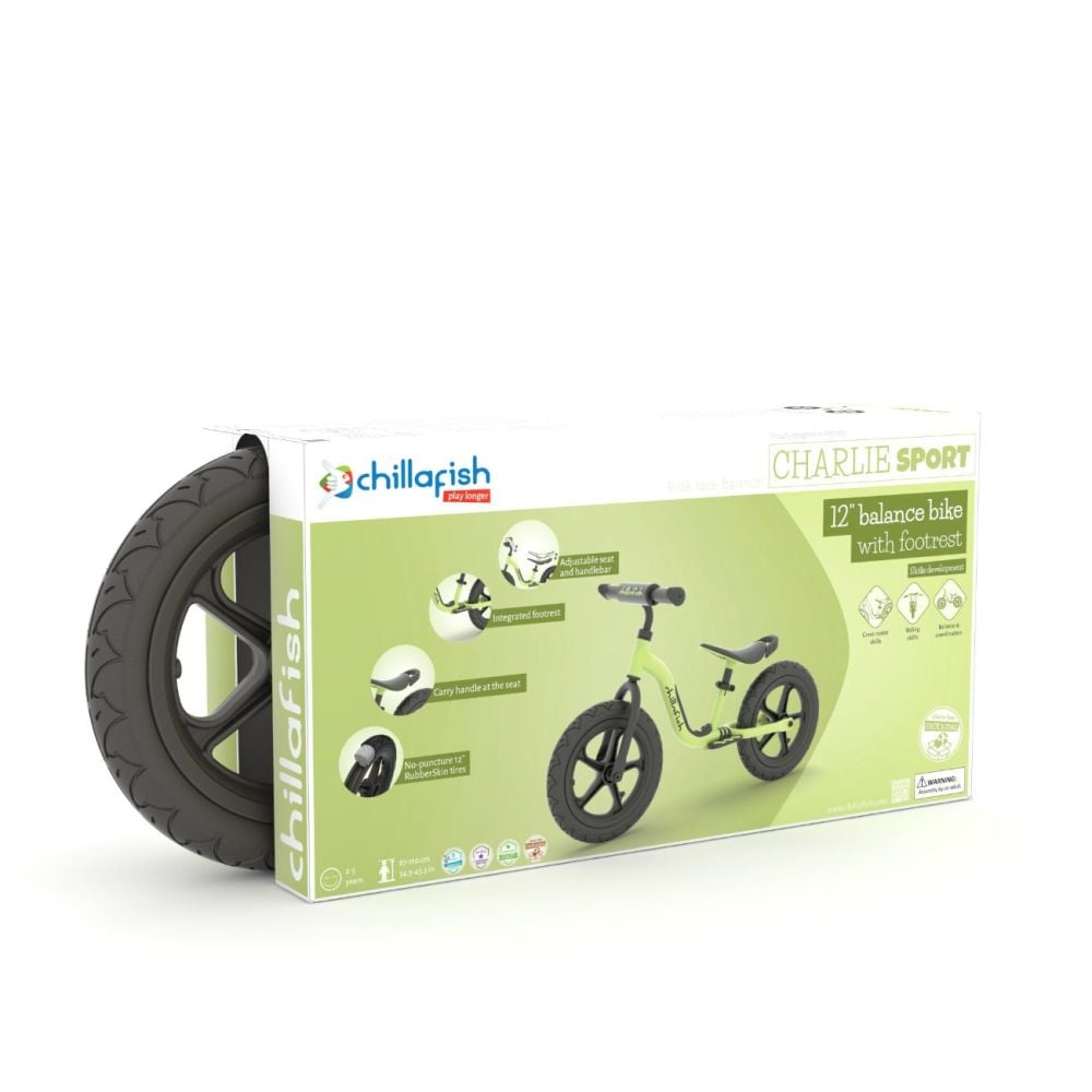 Bicicleta fara pedale, Chillafish, Charlie Sport, Verde