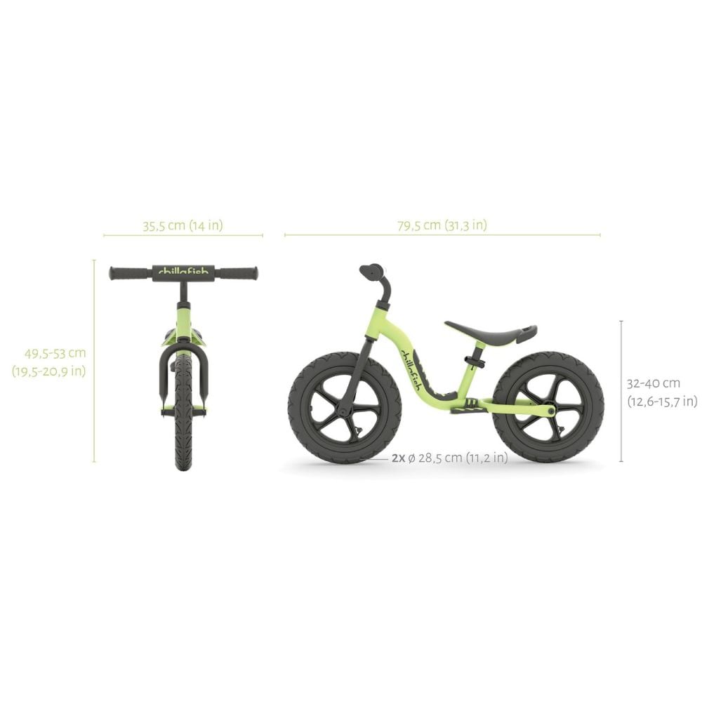 Bicicleta fara pedale, Chillafish, Charlie Sport, Verde