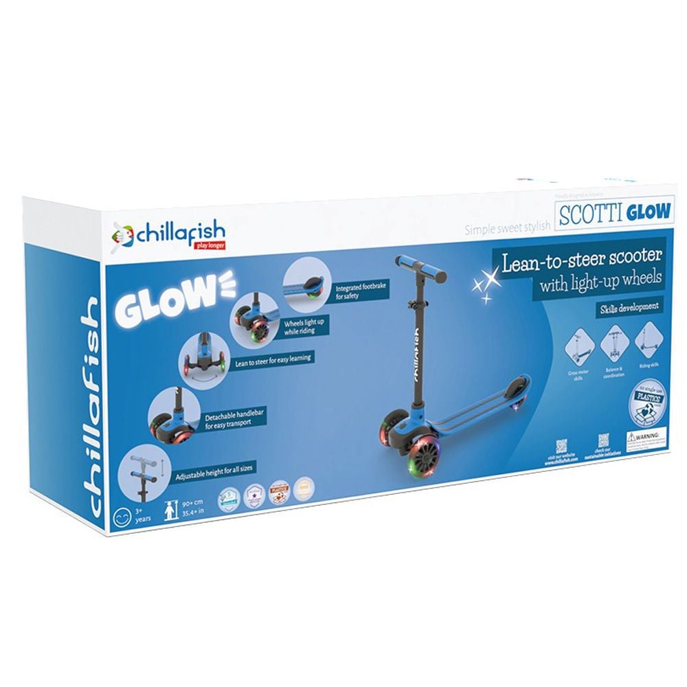 Trotineta cu 3 roti cu lumini, Chillafish, Scotti Glow, Navy