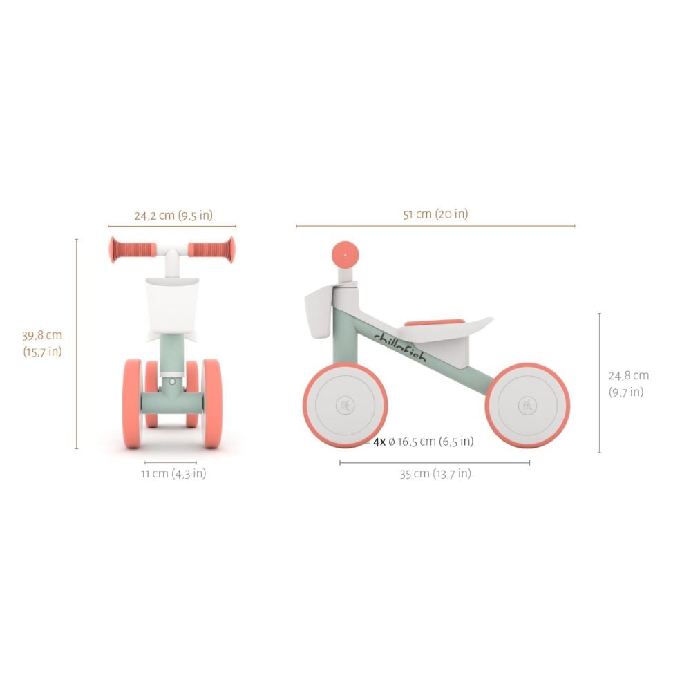 Bicicleta fara pedale, Chillafish, Quadi Racer, Pink