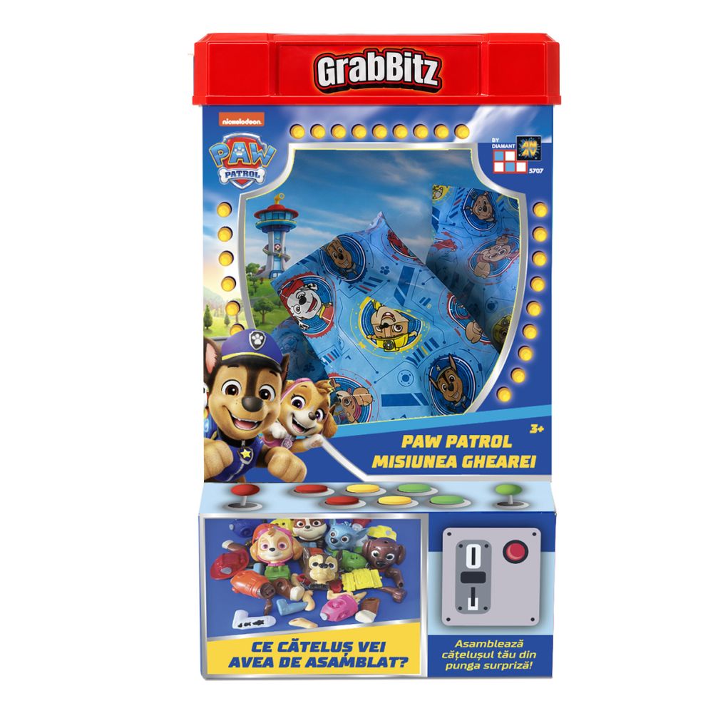 Aparat cu figurina surpriza de asamblat, Grabbitz, Paw Patrol