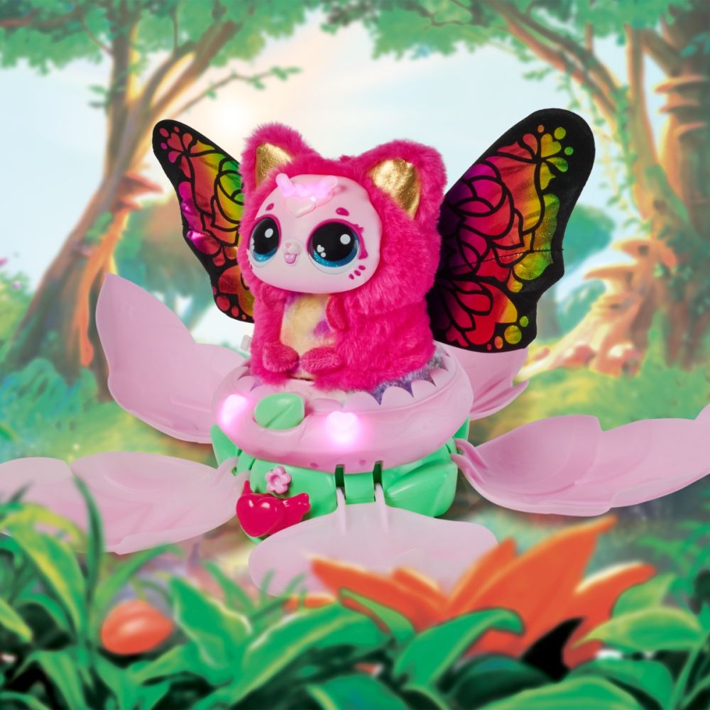 Figurina de plus surpriza, Hatchimals, Bloomables, Kittyfly, 6072450