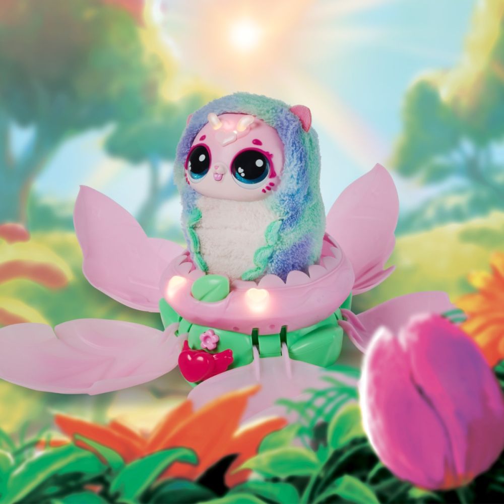 Figurina de plus surpriza, Hatchimals, Bloomables, Kittyfly, 6072450