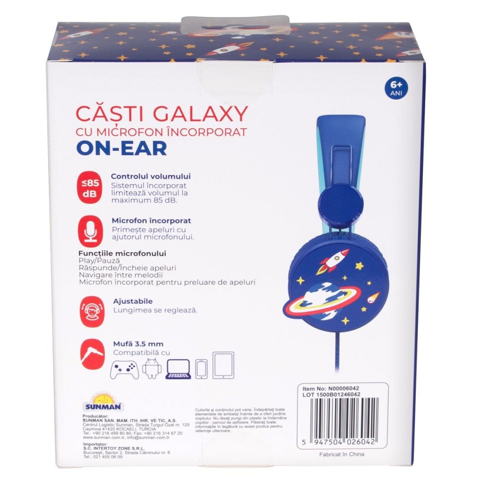 Casti audio on-ear cu microfon incorporat, Noriel, Spatiu