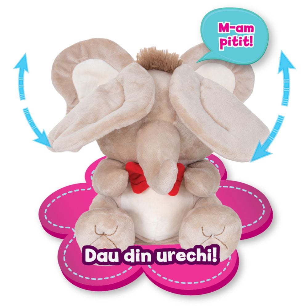 Jucarie de plus interactiva Puffy Friends, Tino Boo Elefantel, Bej