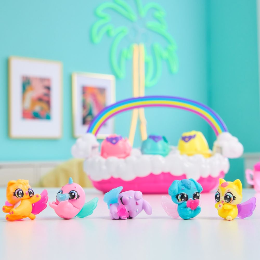 Set figurine in cosulet, Hatchimals, Alive Neon Rainbow, 6072741