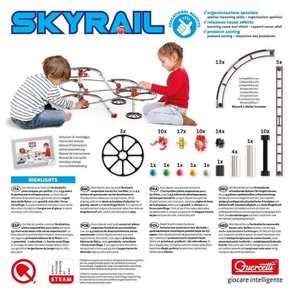 Set de constructie, Quercetti, Skyrail, 93 piese