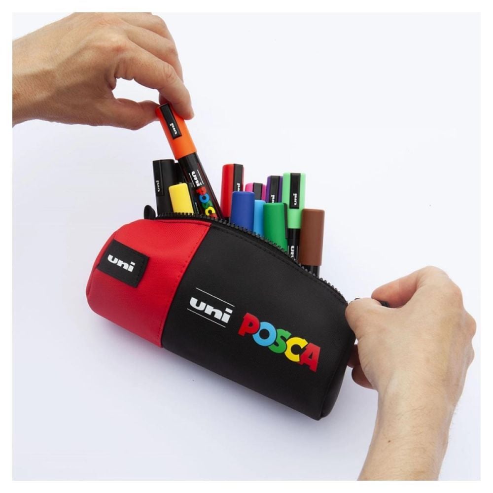Penar echipat cu 16 markere, Posca Uni, Negru-Rosu