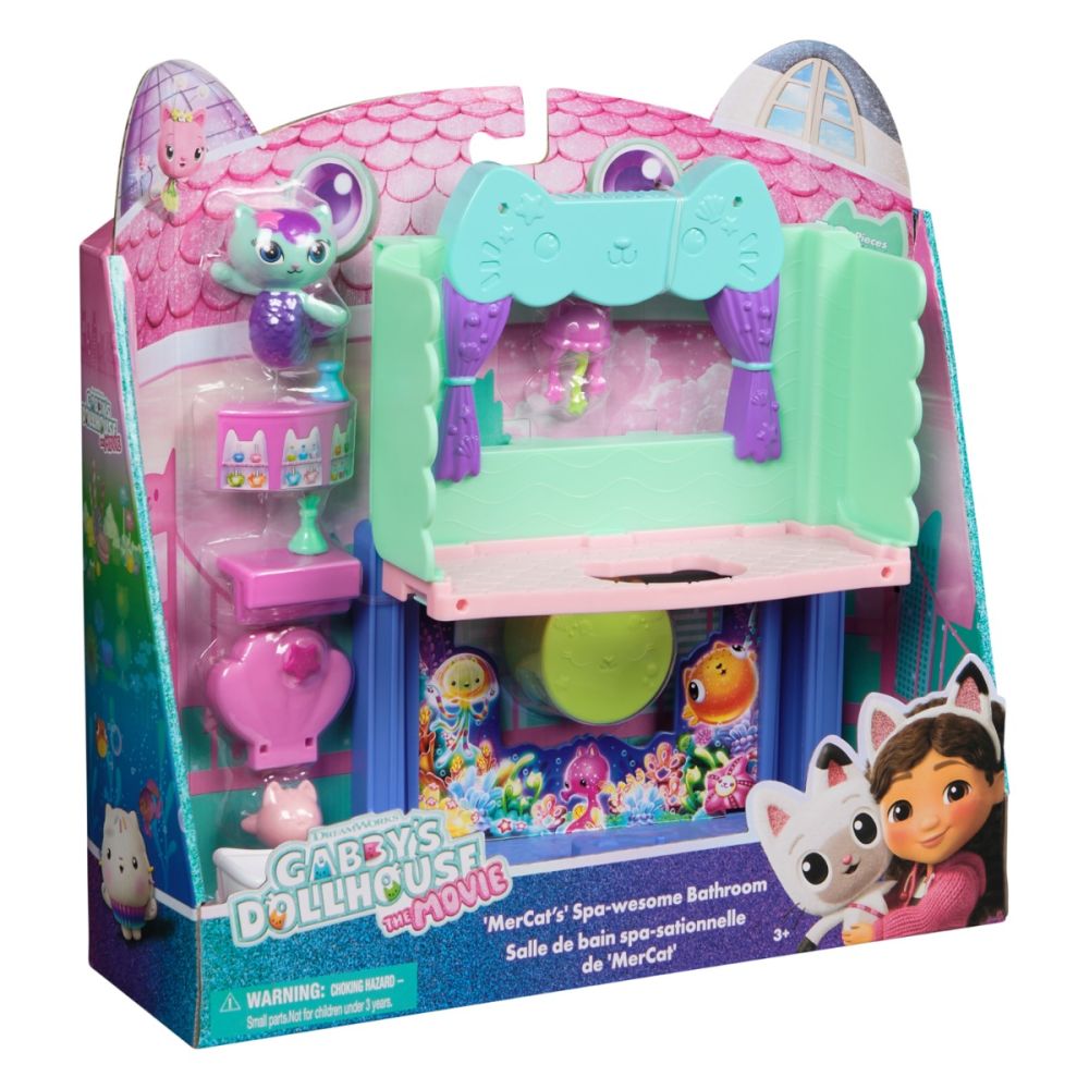 Set de joaca cu figurine, Gabbys Dollhouse, MerCat Spa-wesome Bathroom, 20151912