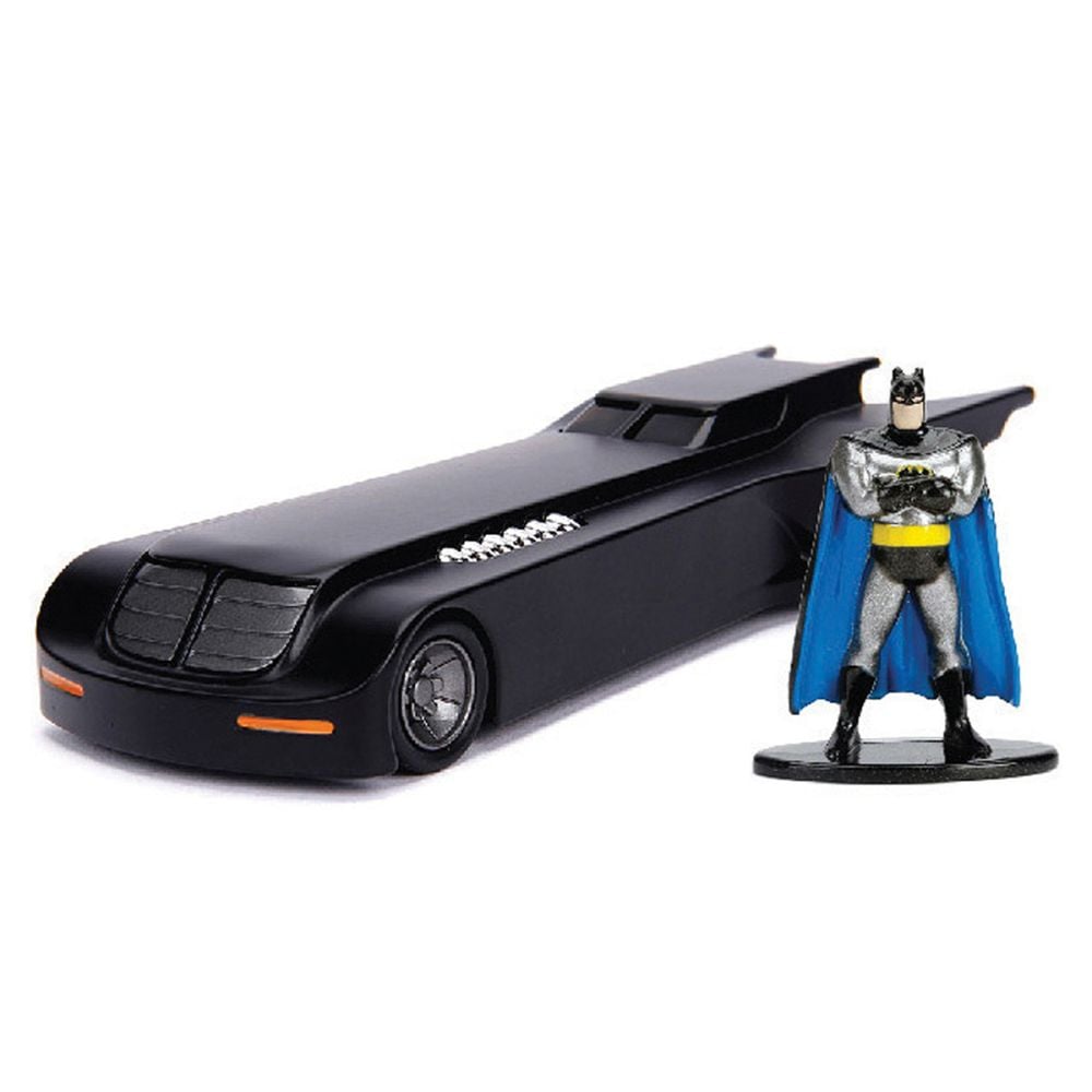 Set masina si figurina din metal, Jada, The Animated Series, Batman si Batmobile, 1:32