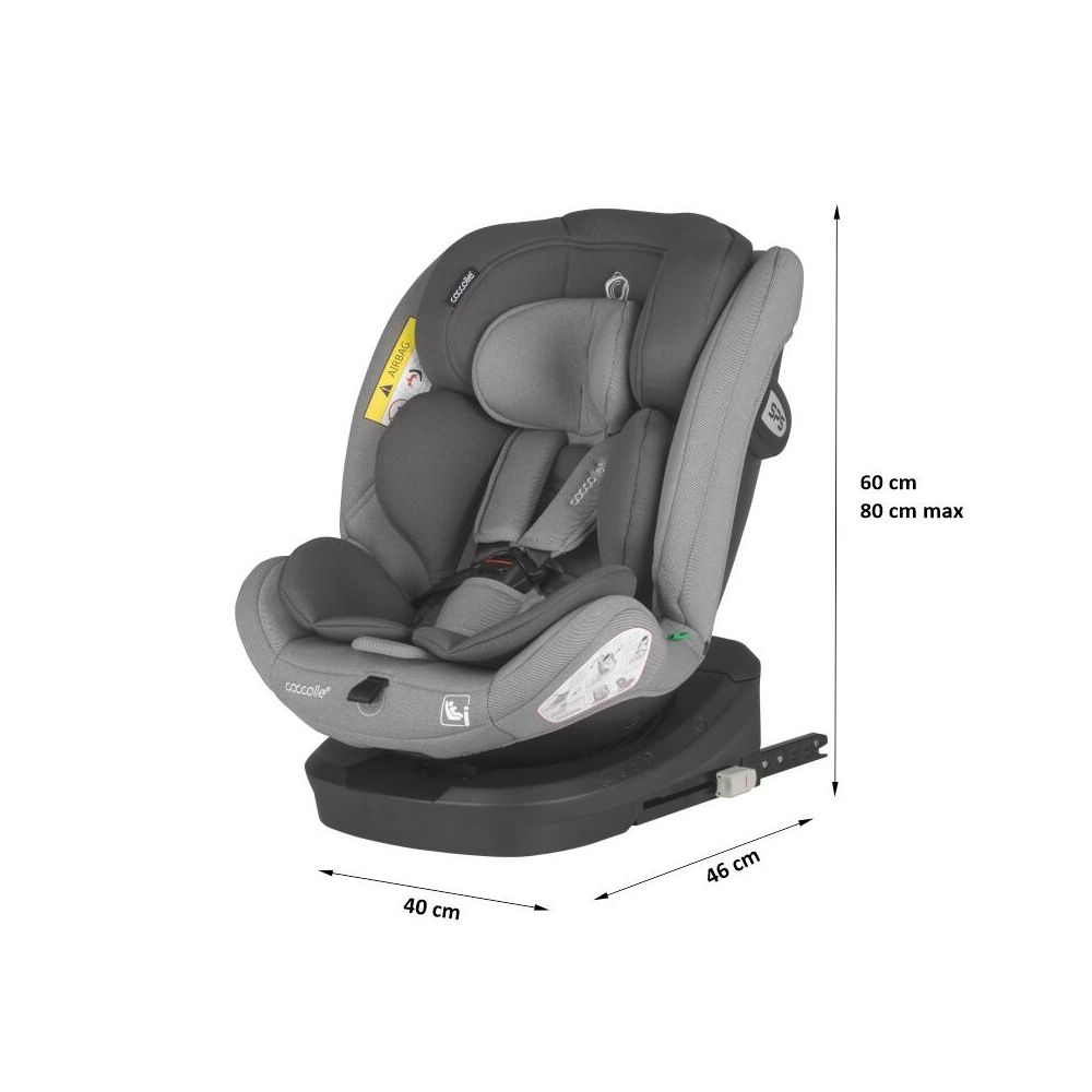 Scaun auto rotativ Coccolle Nyota, Isize 40-150 cm, Moonlit Grey