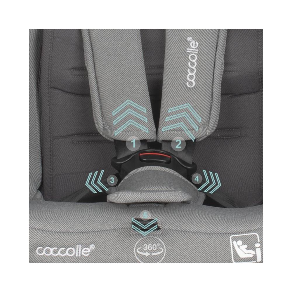 Scaun auto rotativ Coccolle Nyota, Isize 40-150 cm, Moonlit Grey