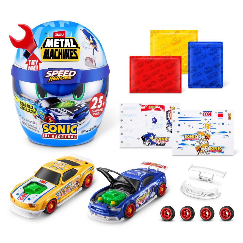Set de constructie masina, Metal Machines, Speed Heroes, Sonic the Hedgehog