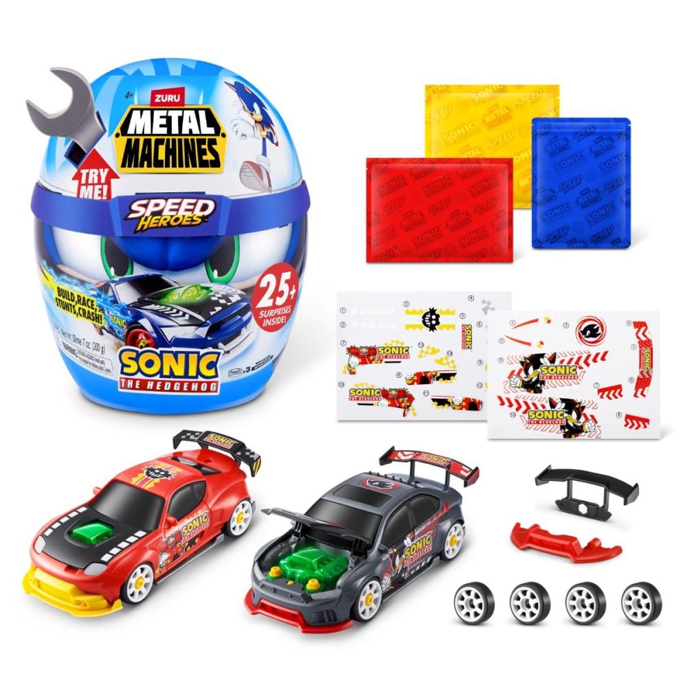 Set de constructie masina, Metal Machines, Speed Heroes, Sonic the Hedgehog