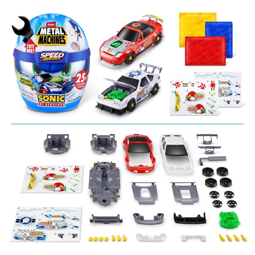 Set de constructie masina, Metal Machines, Speed Heroes, Sonic the Hedgehog