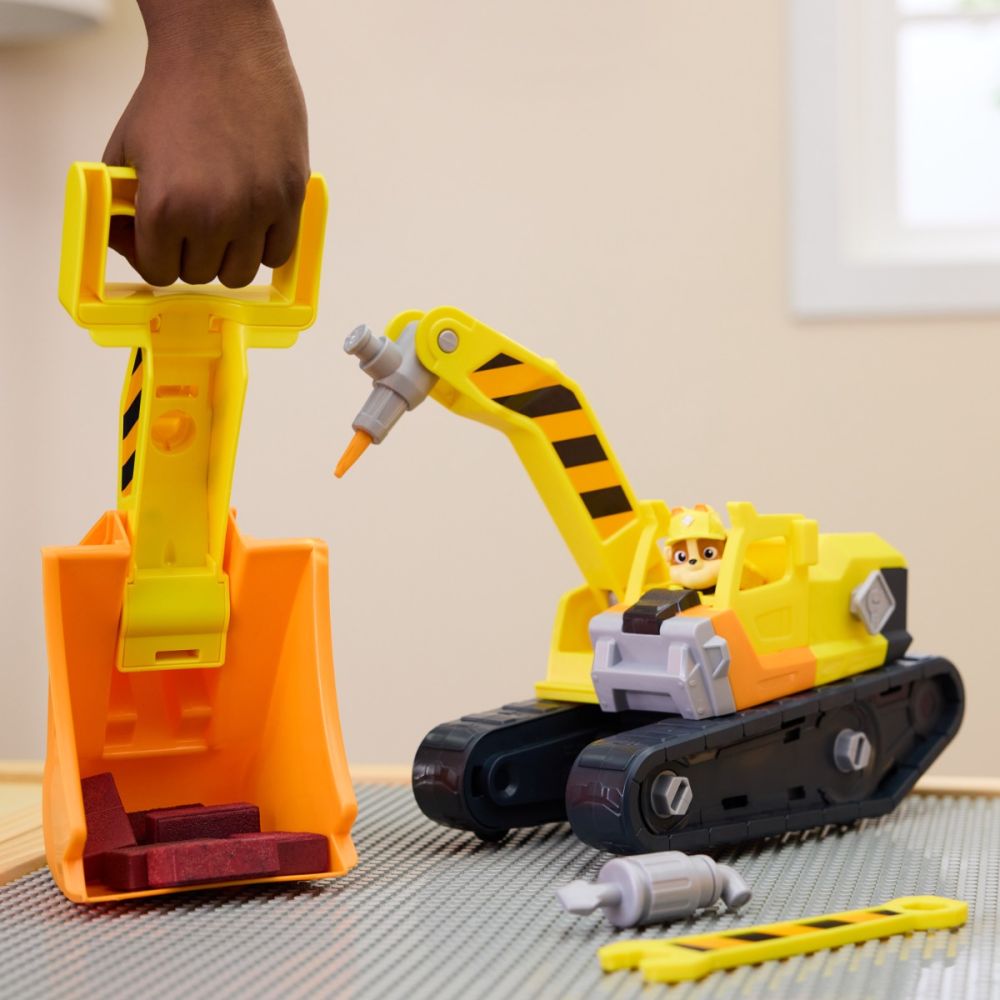 Set de joaca buldozer cu figurina, Paw Patrol, Ultimate Tool Bulldozer, Rubble, 6073297