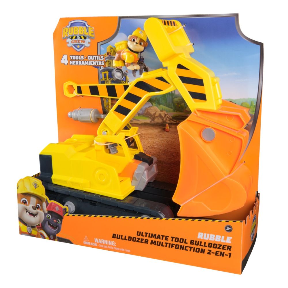 Set de joaca buldozer cu figurina, Paw Patrol, Ultimate Tool Bulldozer, Rubble, 6073297