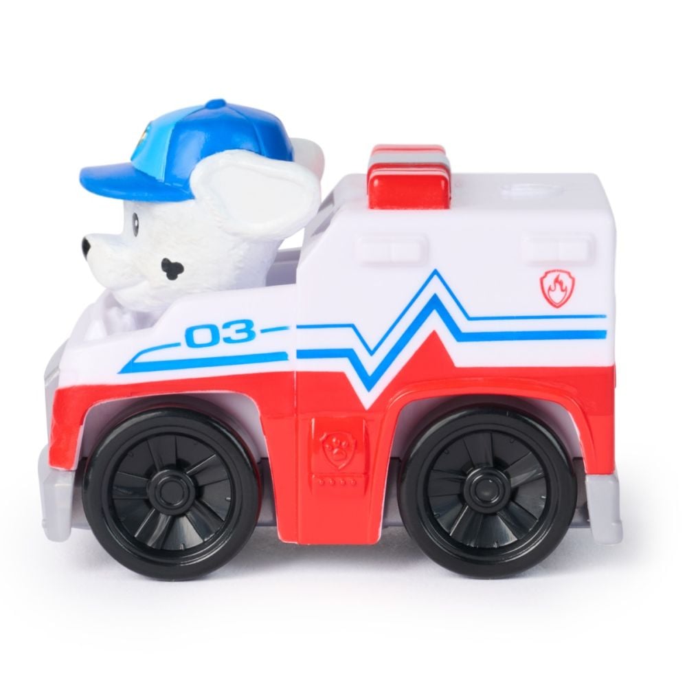 Vehicul cu figurina, Paw Patrol, Pup Squad Racers, Marshall, 20156335