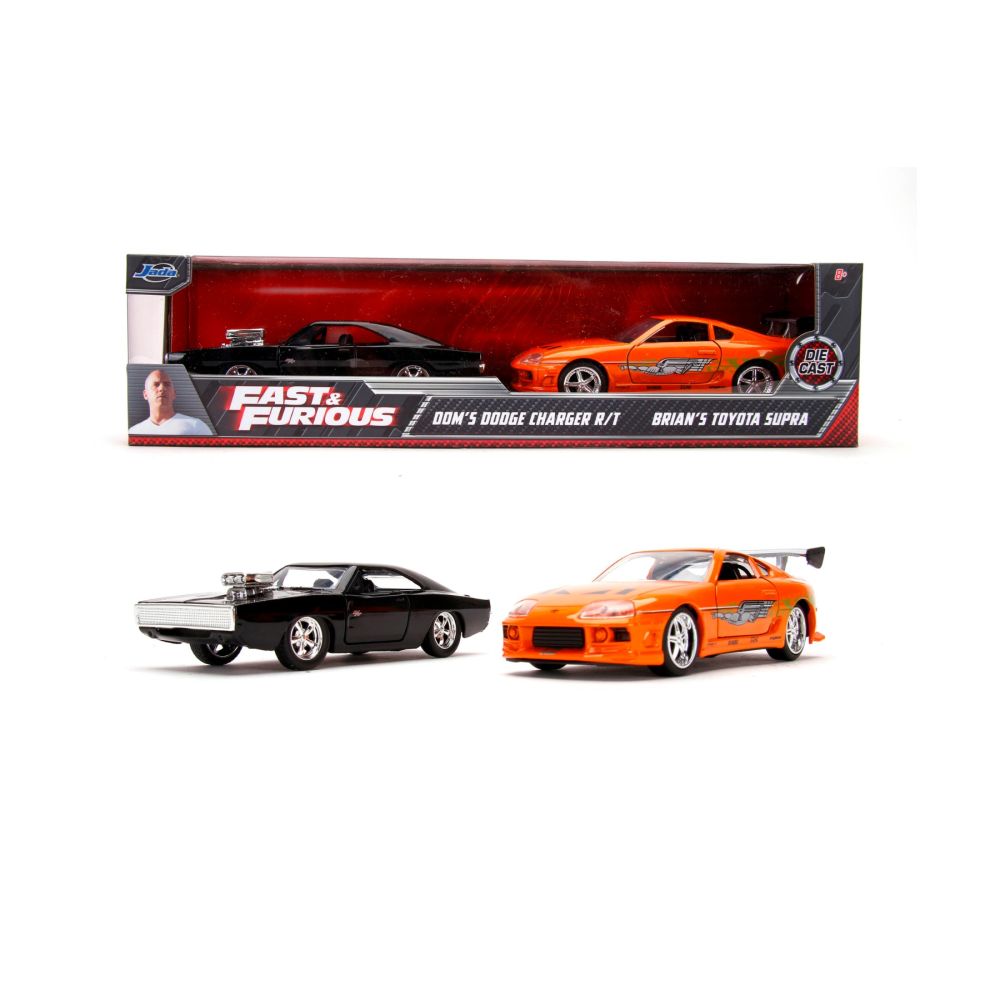 Set 2 vehicule metalice, Jada, Fast And Furious, Dodge Charger si Toyota Supra, 1:32