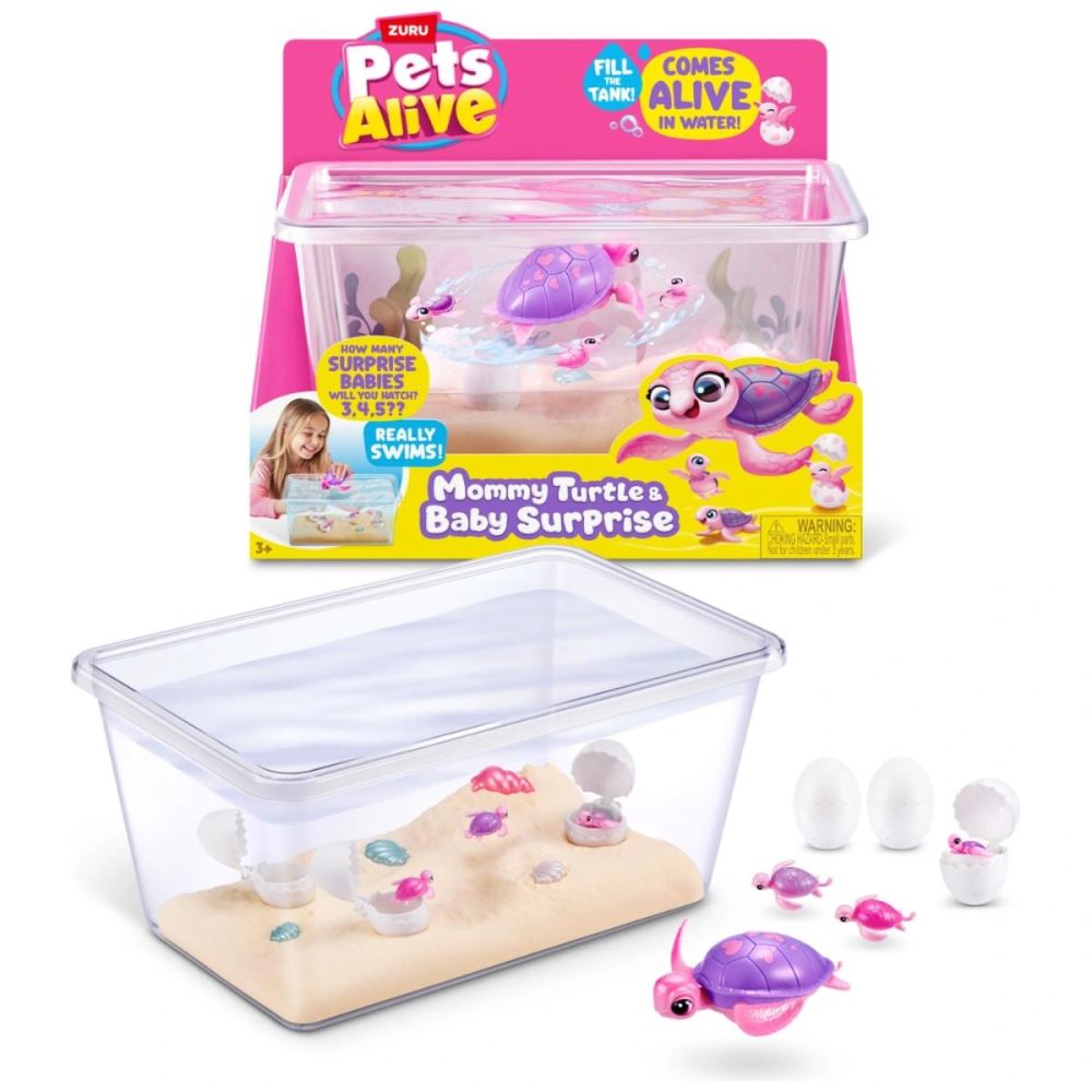 Set de joaca interactiv, Pets Alive, Mama testoasa si puii sai
