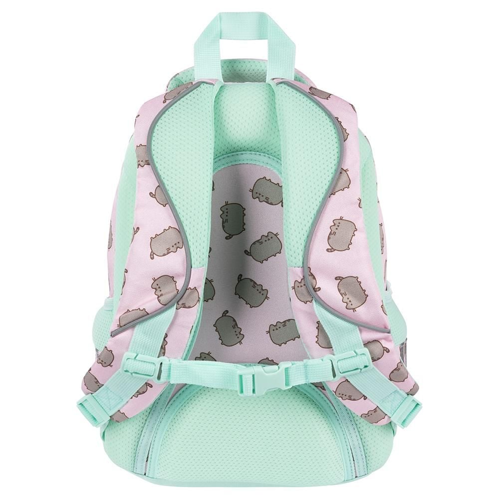 Ghiozdan cu 4 compartimente, St Majewski, St Right, Pusheen, Verde-Roz