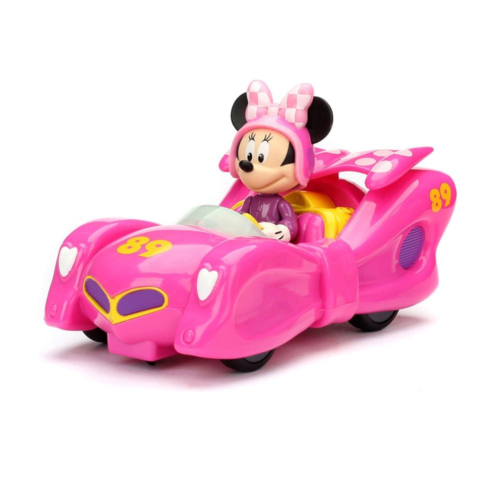 Masinuta cu telecomanda si figurina, Jada, Minnie Mouse Roadster